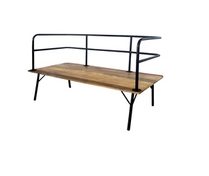Banc de jardin pliable en bois de manguier et fer, mobilier d'extérieur durable, chaises d'extérieur imperméables en fer, ensemble de jardin - Product Image 1