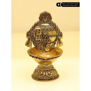 4นิ้วทำด้วยมือ Superfine ทิพิบาลาจิหอยสังข์กับทองเหลืองรายการตกแต่งบ้านทำในอินเดีย - Product Image 4