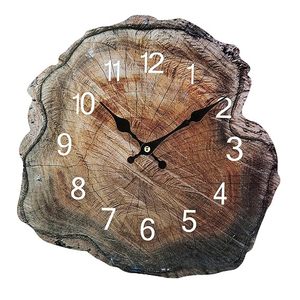 Modern Wooden Wall Clock Silent Quartz Analog Needle Display Irregular <b>Tree</b> Slice Style for Living Room Decor - Product Image 6