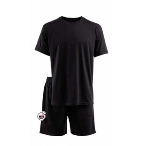 Wholesale Solid Color Mens Olive Green Casual Crew Neck <b>T</b>-<b>Shirt</b> And Shorts Set Quick Dry Knitted Fabric Summer Wear Eco-Friendly - Product Image 4