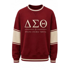 เสื้อสเวตเชิ้ตคอกลม Delta Sigma Theta สีแดง แบบยูนิเซ็กส์ ถักนิตติ้ง สวมใส่สบายๆ สำหรับฤดูใบไม้ร่วง พิมพ์ลายหมายเลข 13 ด้านหลัง - Product Image 5