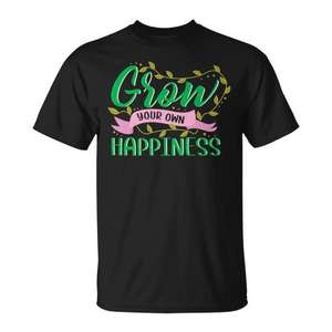 Camiseta Grow Your Own Happiness, unisex, para adultos, manga corta, cuello redondo, estampada en serigrafía, regalo promocional - Product Image 1