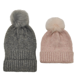 Unisex Solid Color Knit Beanie Hat 100% Acrylic Cuffed <b>Winter</b> <b>Cap</b> Casual Style for Adults Gray Pom Pom - Product Image 6