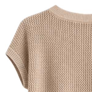 Suéter de punto texturizado de manga corta para mujer, estilo casual de verano, holgado y transpirable, a la moda - Product Image 6