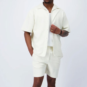 Custom Collar Design Formal Shirt Regular Fit Oversize Summer Wear Wholesale Best Selling Terry Fabric Quick Dry Men's <b>Twinset</b> - Product Image 2