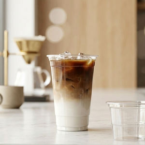 QUANG QUAN Vasos Desechables de PP de Pared Simple al por Mayor, 16-24oz, 95mm de Diámetro, con Tapas para Café, Té y Bebidas Frías - Product Image 1