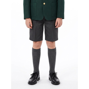 Calcetines grises de punto hasta la rodilla para niñas, con puño acanalado, unisex, para uniforme escolar, para niños - Product Image 3