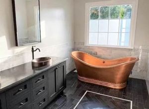 Baignoire en cuivre antique autoportante, double baignoire de luxe, abordable et économique - Product Image 5