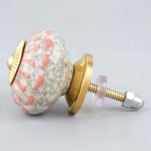 Bouton de meuble en céramique orange, motif floral, pour armoire, commode, tiroirs, poignée de porte de cuisine, décoration intérieure - Product Image 6