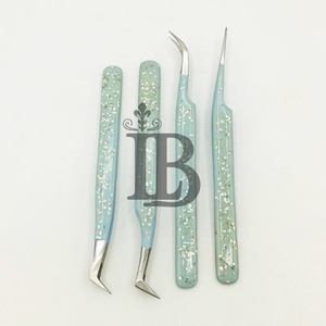 Pinzas con Purpurina de Acero Inoxidable Sostenible para Extensiones de Pestañas, Pinzas Rectas de 90 y 45 Grados para Pestañas de Visón - Product Image 2