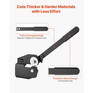 Cesoia Rotativa Manuale Senza Gola per Lamiera in Acciaio Dolce Calibro 16, Costruzione Robusta, Capacità di Taglio 0.06, Macchina per Taglio ad Alta Velocità - Product Image 5