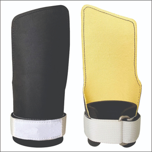 Unisex Black Wrist Support With 3 Hole Gymnastic Grip Guard For Weight Lifting Breathable Spandex Polyester Pull On Closure - Product Image 5