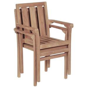 Set di 2 Sedie da Giardino in Teak Caldo, Design Impilabile Standard - Product Image 6