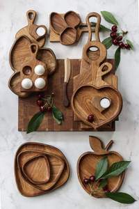 ชุดถาดไม้รูปวงรีตกแต่งสไตล์มินิมอล งานแฮนด์เมด หลายชิ้น สำหรับจัดเก็บ - Product Image 4