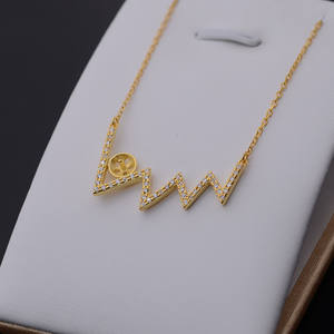 Collar de Plata S925 con Colgante de Electrocardiograma y Perla para Clavícula, Accesorio de Joyería DIY para Mujer - Product Image 2