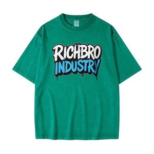 Camiseta de algodón informal para el día a día para hombre, ropa de calle básica con estampado personalizado de ajuste relajado del fabricante OEM/ODM Richbro Industry - Product Image 1