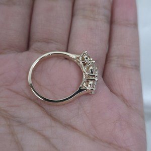2 CT 3 Stone Lab Grown <b>Diamond</b> <b>Ring</b> in 14K Gold for Women | Luxury Engagement Wedding <b>Ring</b> | Bridal <b>Diamond</b> Jewelry - Product Image 6