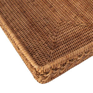 Plateau rectangulaire en rotin tressé haut de gamme, idéal pour servir le petit-déjeuner, organiser et ranger sur la table – Vente chaude - Product Image 2