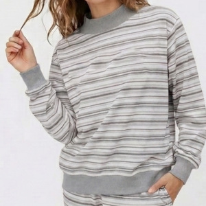 BBE Sudadera de punto informal de manga larga con cuello alto y estampado de letras para mujer, antiarrugas, de lana, para otoño - Product Image 1