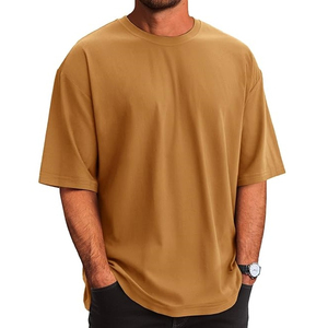 T-shirt de sport surdimensionné pour homme en jersey 100 % coton, style hip-hop, manches courtes, léger, séchage rapide, idéal pour l'été - Product Image 1