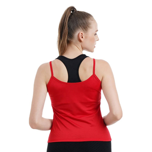 Top sin mangas para mujer, color rojo claro, cuello barco, mezcla de algodón y poliéster, camisa informal, proveedor de ropa de verano para mujer, marca privada OEM - Product Image 5