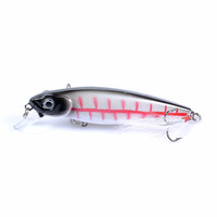 Leurre dur Laser Scale Minnow 8,6 cm 9,1 g avec hameçon triple à plumes pour la pêche au bar et au culter