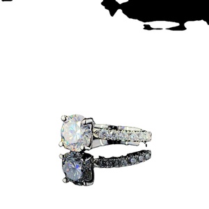 925 Sterling <b>Silver</b> Vintage Style Constellation Design <b>Solitaire</b> <b>Ring</b> 3 Ct Brilliant Cut Moissanite Engagement Women's Rhodium - Product Image 1