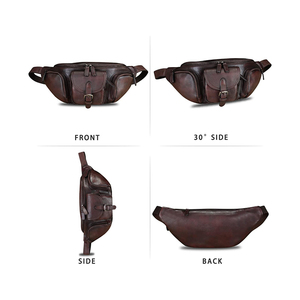 Sacs banane tendance en cuir véritable personnalisés avec fermetures éclair métalliques, bouton magnétique et boucle durable – Fabricants de sacs banane unisexes - Product Image 5