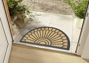 Tapis de porte en caoutchouc antidérapant personnalisé moderne pour intérieur/extérieur avec logo personnalisé, tapis de bienvenue en forme de demi-cercle pour usage au bureau - Product Image 3