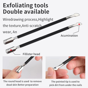 Double-ended Curved Stainless Steel Finger Manicure Cuticle Pusher Nail Art Spoon <b>Remover</b> Custom Beauty <b>Tool</b> - Product Image 6