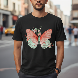 T-shirt décontracté à col rond et manches courtes pour homme, coupe régulière, imprimé par transfert thermique, pré-rétréci, écoresponsable, 60 % coton, 40 % [matière] - Product Image 3