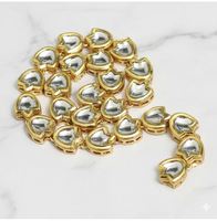 Perle connectrice ovale en laiton plaqué or 18 carats avec cristal Meena Kaari doré, 11x12mm, pour la fabrication de bijoux et composants de colliers, vente en gros
