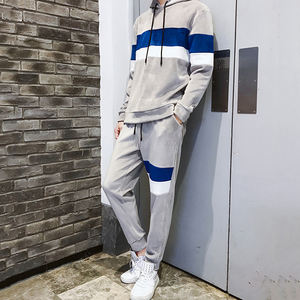 Survêtement de sport pour homme en velours bleu, personnalisable avec logo, marque privée, à la mode, avec fermeture éclair - Product Image 2