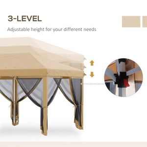 Tenda Pop-up Beige 10 X 20 con Rete per Feste - Product Image 5