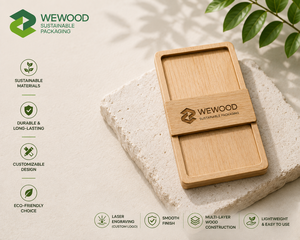 Plateau coulissant en bois personnalisé pour argent avec logo gravé au laser, emballage de boîte à monnaie en bois durable - Product Image 2