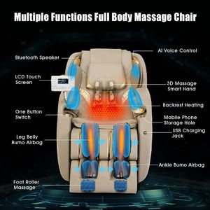Fauteuil de massage électrique de luxe 4D à gravité zéro, avec fonction Shiatsu corps entier, commande vocale IA, fonction musicale et revêtement en cuir PU – Meilleures ventes - Product Image 4