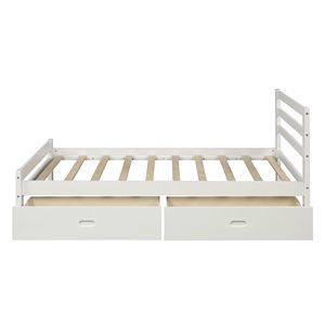 Letto a piattaforma in legno con due cassetti, elegante mobile in legno - Product Image 5