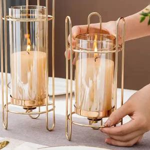 Portavelas de mesa artesanal de latón con alambre metálico y vidrio resistente al calor, ecológico, para decoración del hogar, estilo Empire - Product Image 3