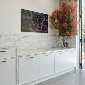 Gabinete de Cocina de Lujo Senger, Listo para Armar, Modular, Puerta Lacada, Madera Contrachapada <span class=keywords><strong>OSB</strong></span> con Encimera de Mármol Carrara - Product Image 2