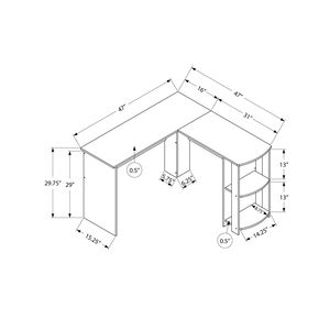 Scrivania Angolare Moderna da 48 Pollici per Ufficio Domestico con Ripiani Portaoggetti, Laminato Grigio Contemporaneo per Lavoro e Uso Laptop - Product Image 4