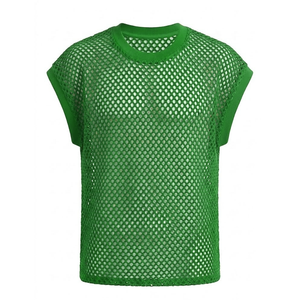 เสื้อกล้ามตาข่ายผู้ชายแบบเรียบสีพื้น ระบายอากาศได้ดี ราคาโรงงาน ขายส่ง - Product Image 1