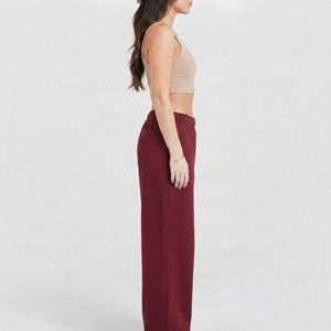 Pantalon de survêtement large en molleton de coton pour femme Meyba Sports, taille mi-haute, devant plat, avec cordon de serrage, coupe ample, longueur intégrale, hiver - Product Image 6