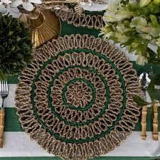 Eco Friendly Woven Seagrass <b>Table</b> <b>Mat</b> Handmade <b>Round</b> Placemat for Home Restaurant Use - Product Image 4
