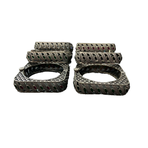 Brazalete de fiesta clásico ligero oxidado de plata alemana Tamaño libre que se puede abrir Producto a granel hecho a mano ajustable - Product Image 1