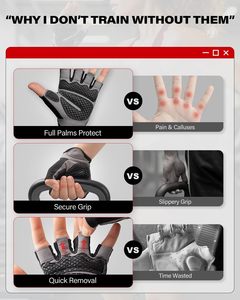 Guantes Ligeros para Gimnasio, Levantamiento de Pesas, Ciclismo, Ejercicio, Dominadas, Fitness, Escalada y Remo, Guantes de Entrenamiento para Hombre - Product Image 6