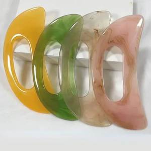 Outil de massage Gua Sha en résine verte, cuillère de raclage facial, forme personnalisée, exfoliant de soin beauté, technique de moulage de statues en résine - Product Image 4