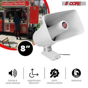 Altavoz de Audio para Exteriores de 8 Pulgadas y 65 W, Sistema de Altavoces PA de 8 Ohmios, Megáfono Reflex - HW 508 WH - Product Image 5
