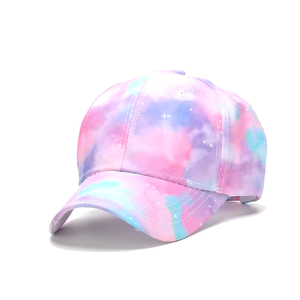 Casquette unisexe ajustable à 6 panneaux en mélange de polyester et de coton, respirante et imperméable, à imprimé floral violet, pour toutes les saisons, usage décontracté - Product Image 6