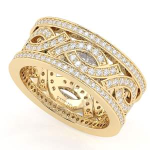 Bague de mariage éternelle en or blanc pour femme, sertie de diamants de laboratoire taille ronde, élégante et lourde - Product Image 6