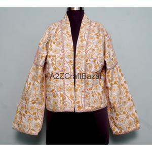 Best Selling Handmade 100% Pure Cotton Quilted Kantha <b>Jacket</b> Comfortable Breathable Spring <b>Jackets</b> for <b>Women</b> and Girls - Product Image 2